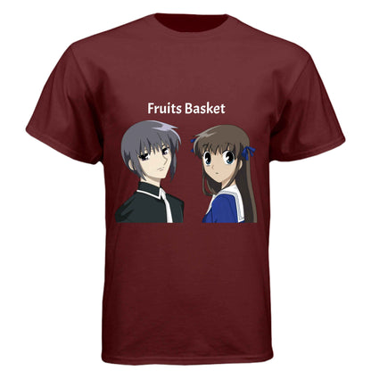 Fruits Basket Anime T-Shirt - Yuki & Tohru Character Design | Premium Triblend Tee