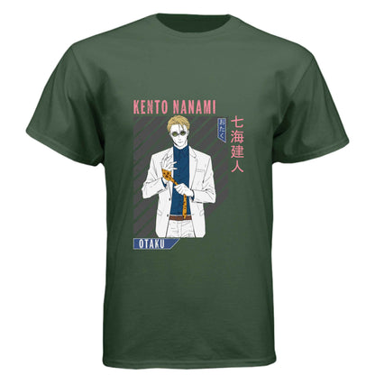 Jujutsu Kaisen Kento Nanami T-Shirt - Retro Anime Portrait Design | Premium Unisex Triblend Tee