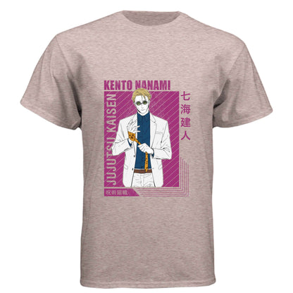 Jujutsu Kaisen Kento Nanami T-Shirt - Purple Framed Portrait Design | Premium Unisex Triblend Tee