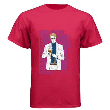 Jujutsu Kaisen Kento Nanami T-Shirt - Purple Framed Portrait Design | Premium Unisex Triblend Tee