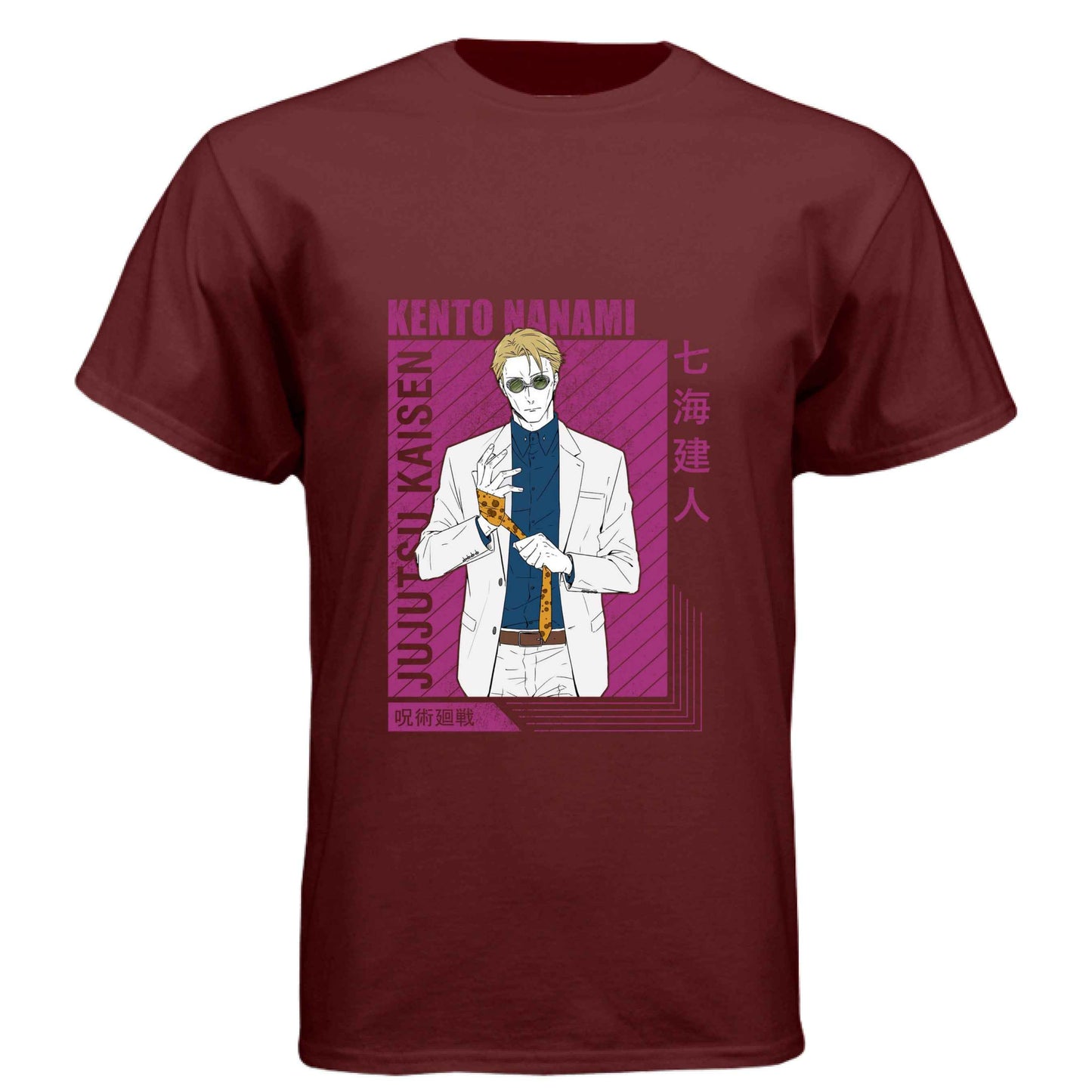 Jujutsu Kaisen Kento Nanami T-Shirt - Purple Framed Portrait Design | Premium Unisex Triblend Tee