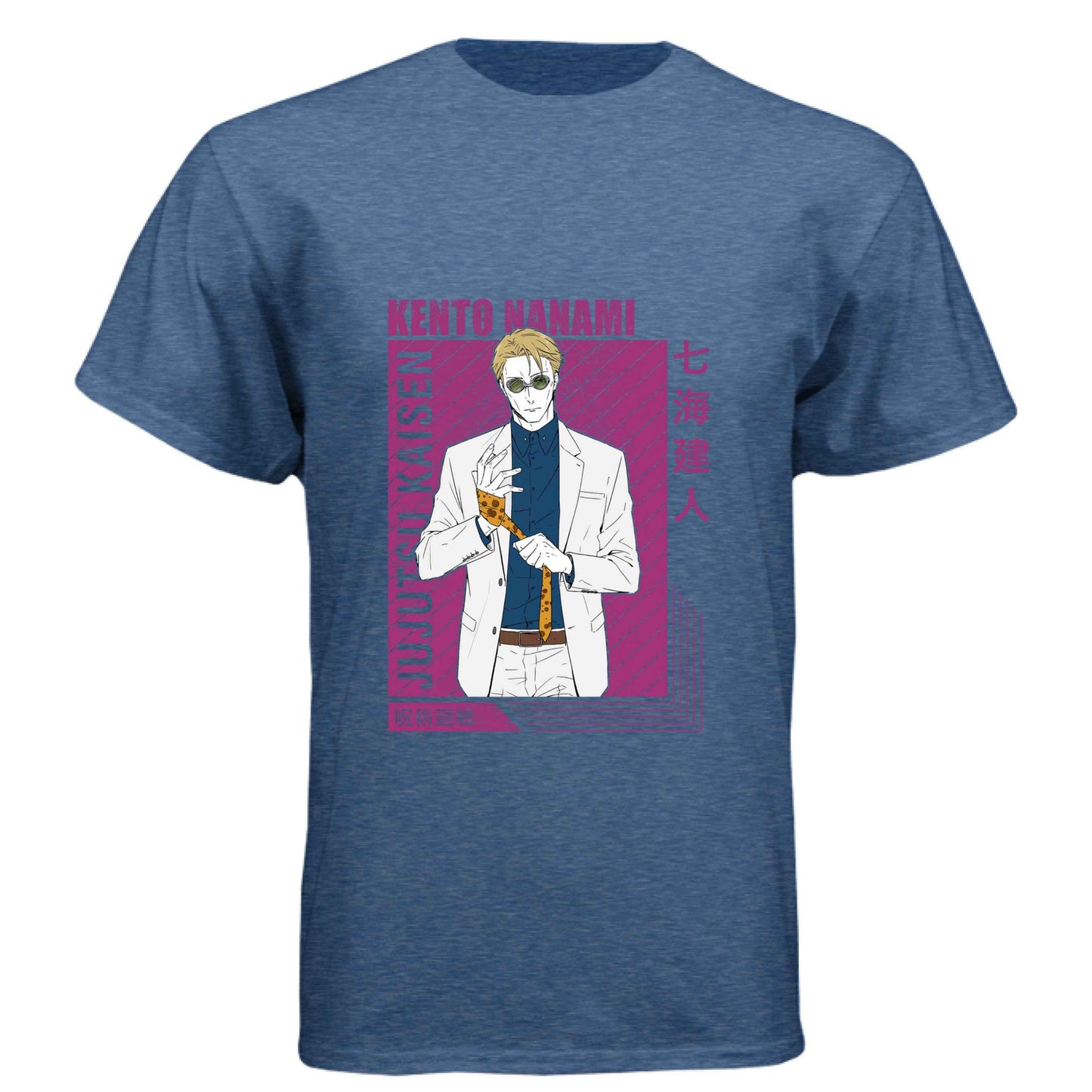 Jujutsu Kaisen Kento Nanami T-Shirt - Purple Framed Portrait Design | Premium Unisex Triblend Tee