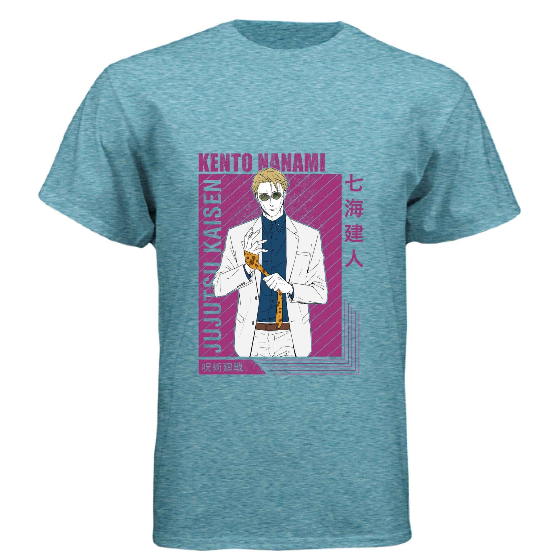 Jujutsu Kaisen Kento Nanami T-Shirt - Purple Framed Portrait Design | Premium Unisex Triblend Tee