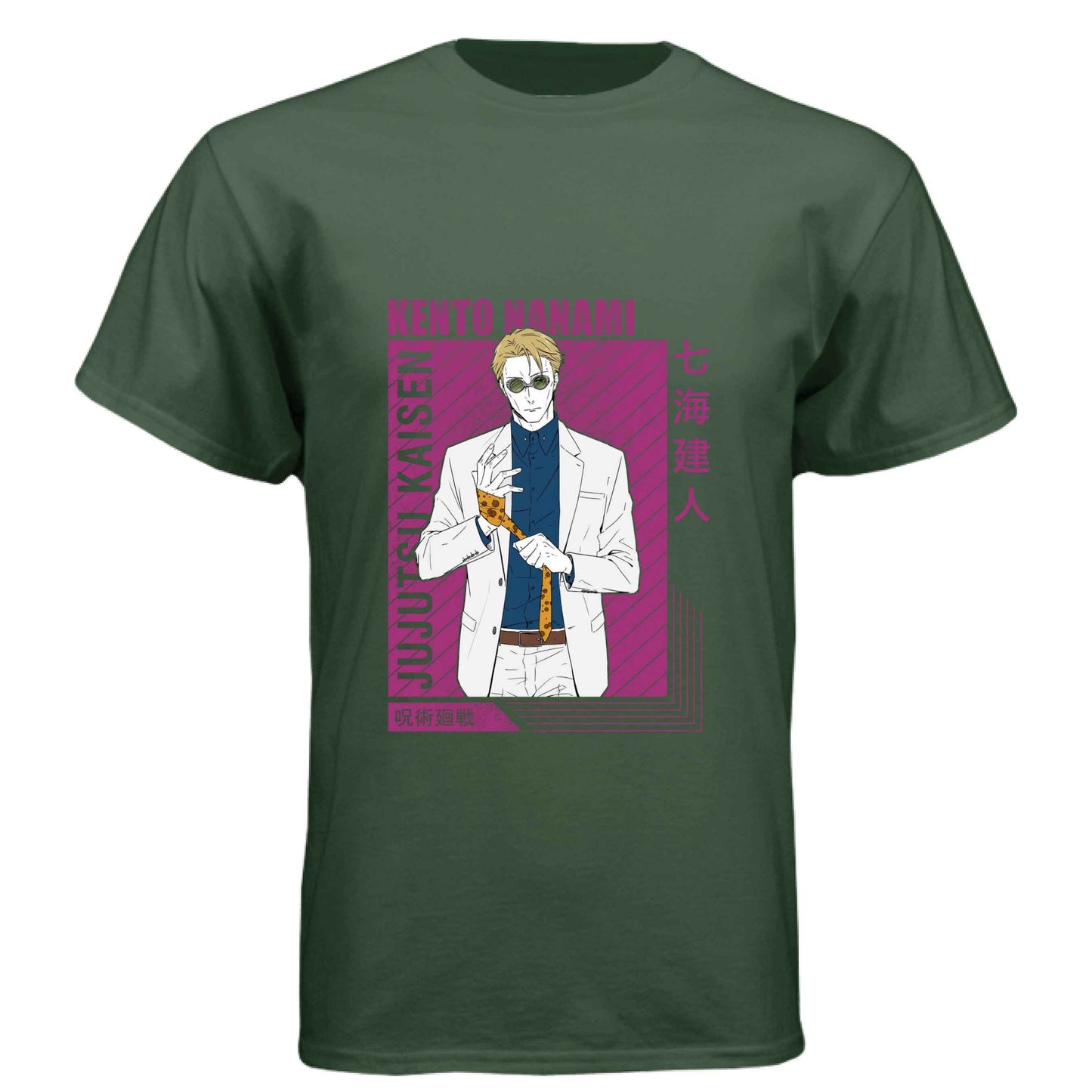 Jujutsu Kaisen Kento Nanami T-Shirt - Purple Framed Portrait Design | Premium Unisex Triblend Tee
