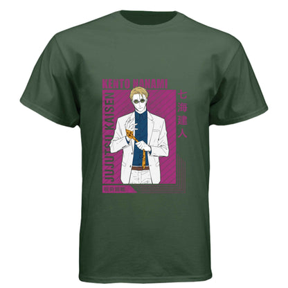 Jujutsu Kaisen Kento Nanami T-Shirt - Purple Framed Portrait Design | Premium Unisex Triblend Tee