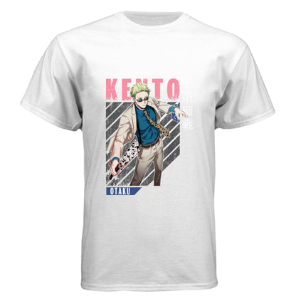 Jujutsu Kaisen Kento Nanami T-Shirt - Pink Dynamic Action Design | Premium Unisex Triblend Tee