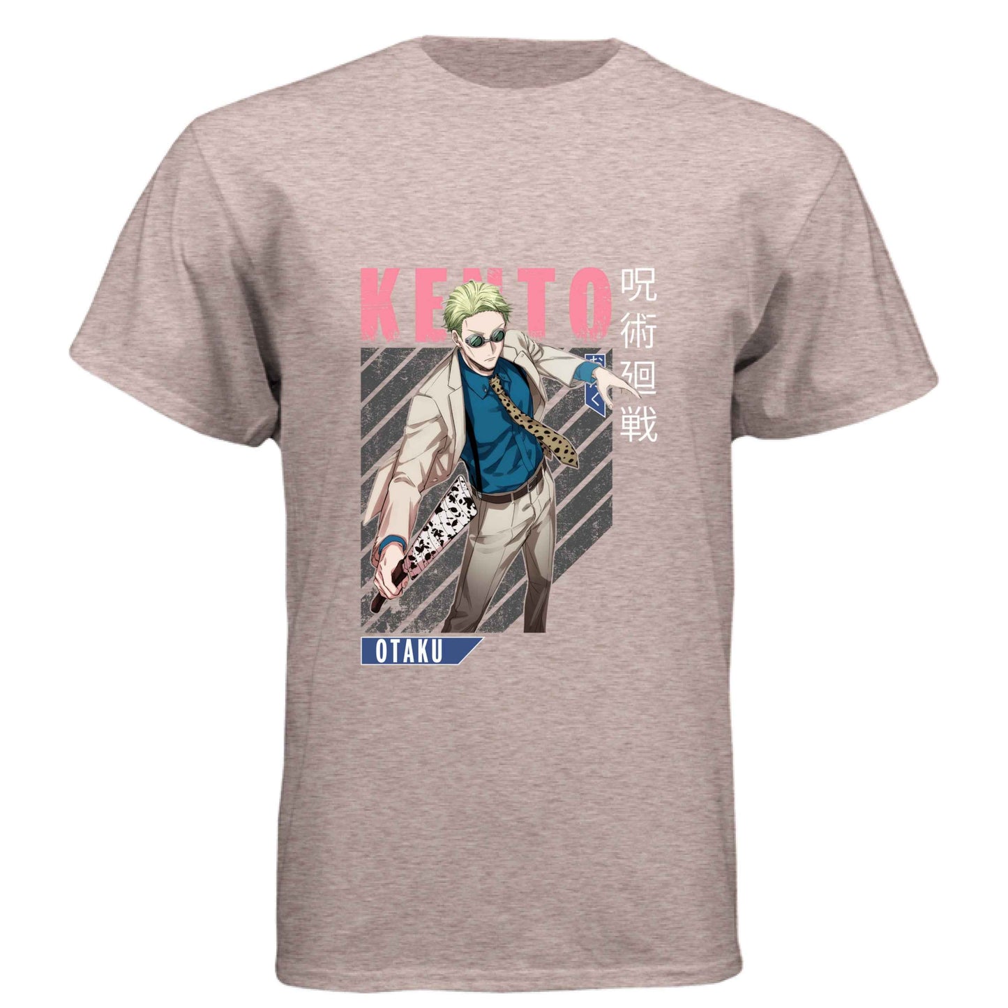 Jujutsu Kaisen Kento Nanami T-Shirt - Pink Dynamic Action Design | Premium Unisex Triblend Tee