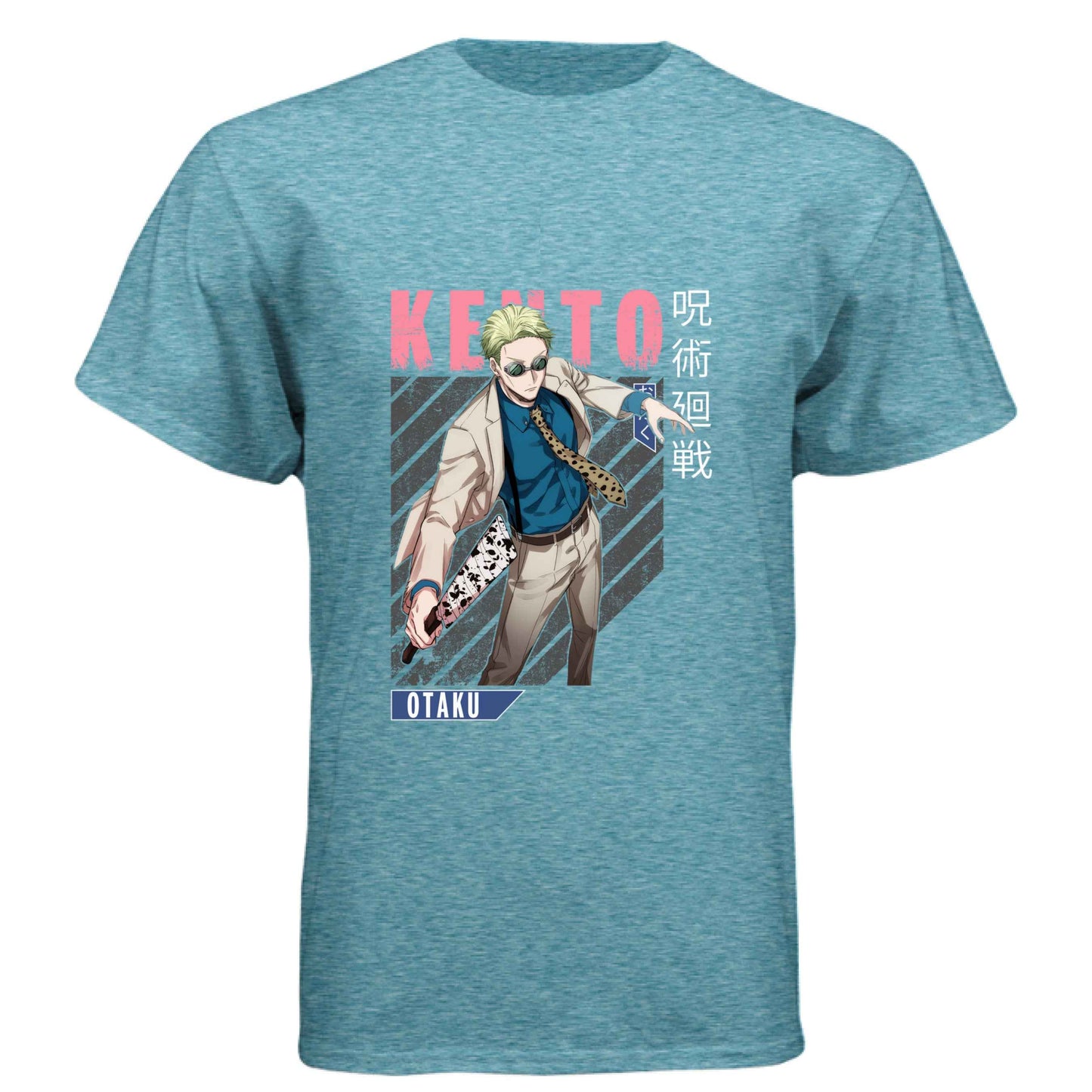 Jujutsu Kaisen Kento Nanami T-Shirt - Pink Dynamic Action Design | Premium Unisex Triblend Tee
