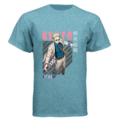 Jujutsu Kaisen Kento Nanami T-Shirt - Pink Dynamic Action Design | Premium Unisex Triblend Tee