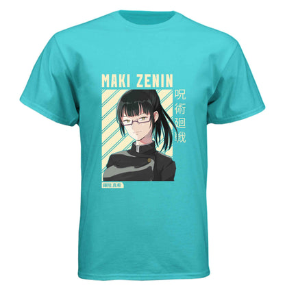 Jujutsu Kaisen Maki Zenin T-Shirt - Beige Portrait Design | Premium Unisex Triblend Tee