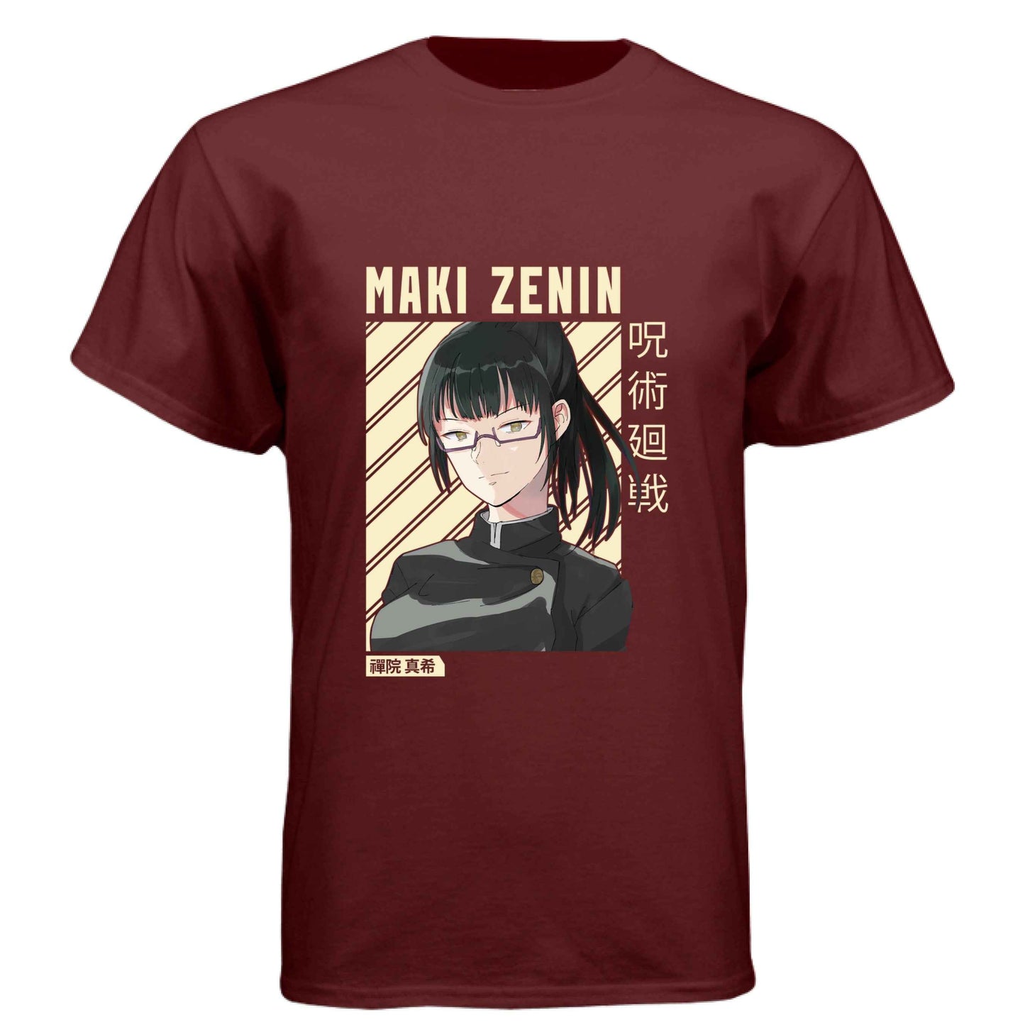 Jujutsu Kaisen Maki Zenin T-Shirt - Beige Portrait Design | Premium Unisex Triblend Tee