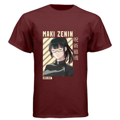 Jujutsu Kaisen Maki Zenin T-Shirt - Beige Portrait Design | Premium Unisex Triblend Tee