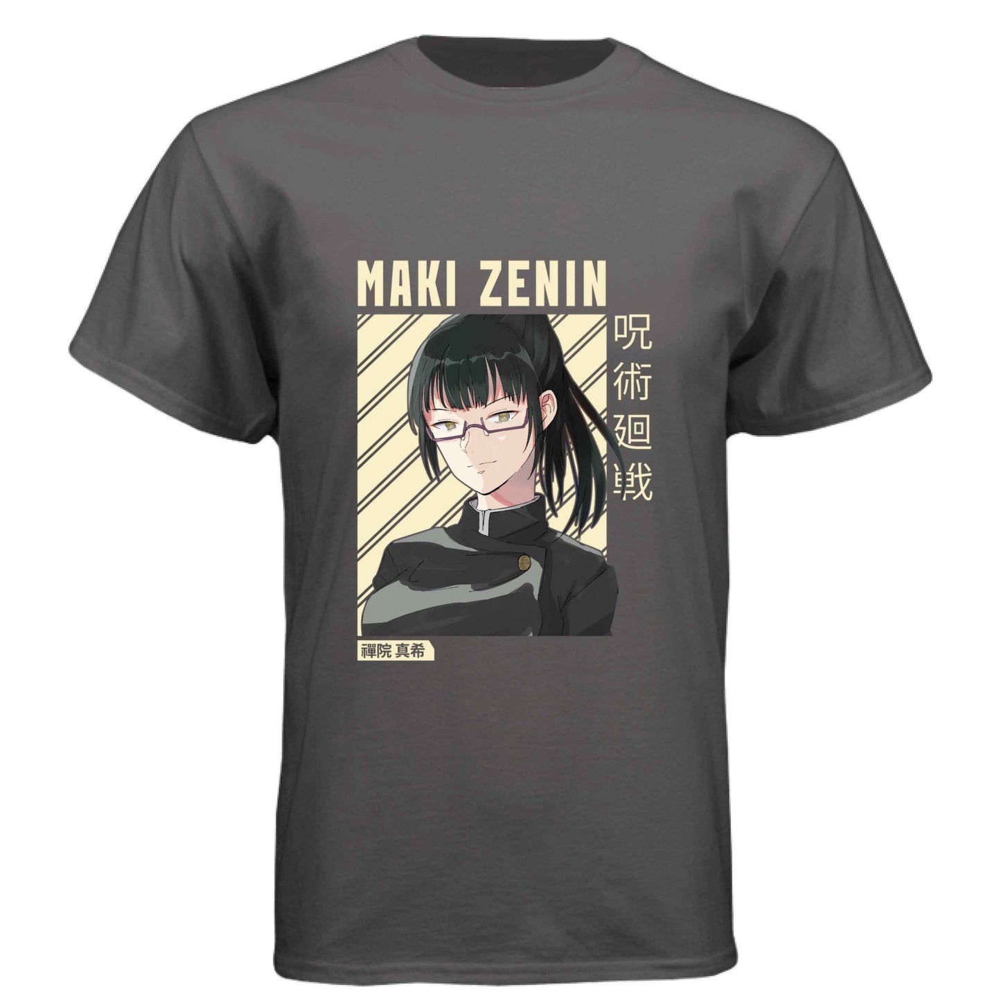 Jujutsu Kaisen Maki Zenin T-Shirt - Beige Portrait Design | Premium Unisex Triblend Tee
