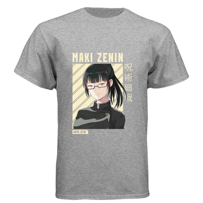 Jujutsu Kaisen Maki Zenin T-Shirt - Beige Portrait Design | Premium Unisex Triblend Tee