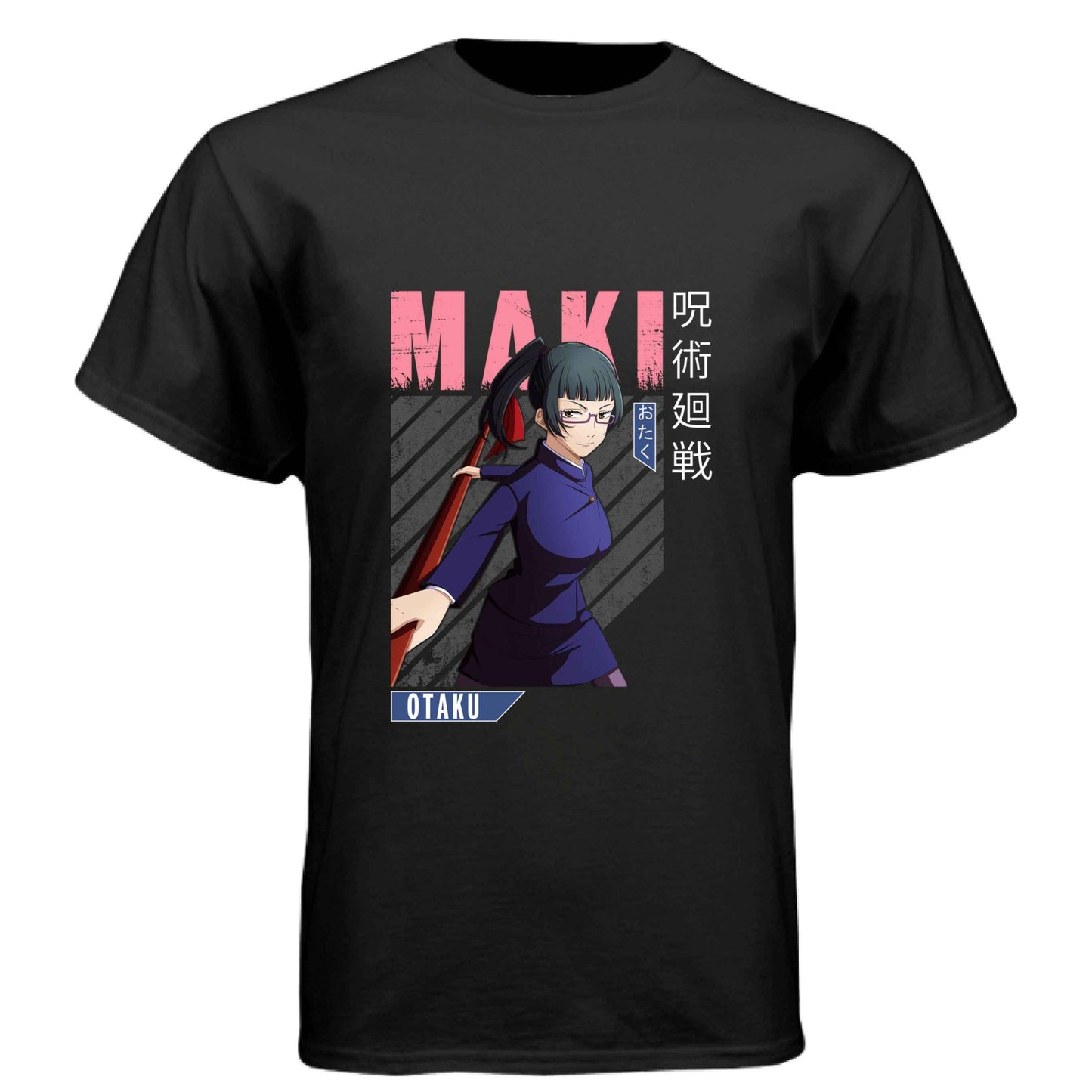 Jujutsu Kaisen Maki Zenin T-Shirt - Pink Action Portrait Design | Premium Unisex Triblend Tee