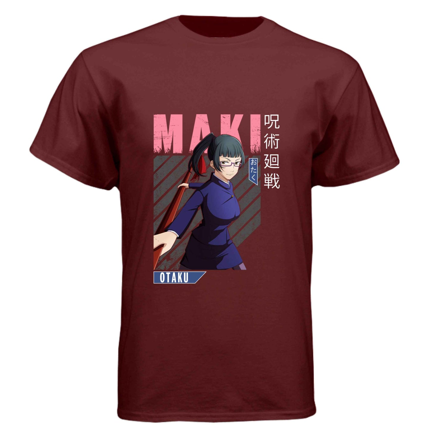 Jujutsu Kaisen Maki Zenin T-Shirt - Pink Action Portrait Design | Premium Unisex Triblend Tee