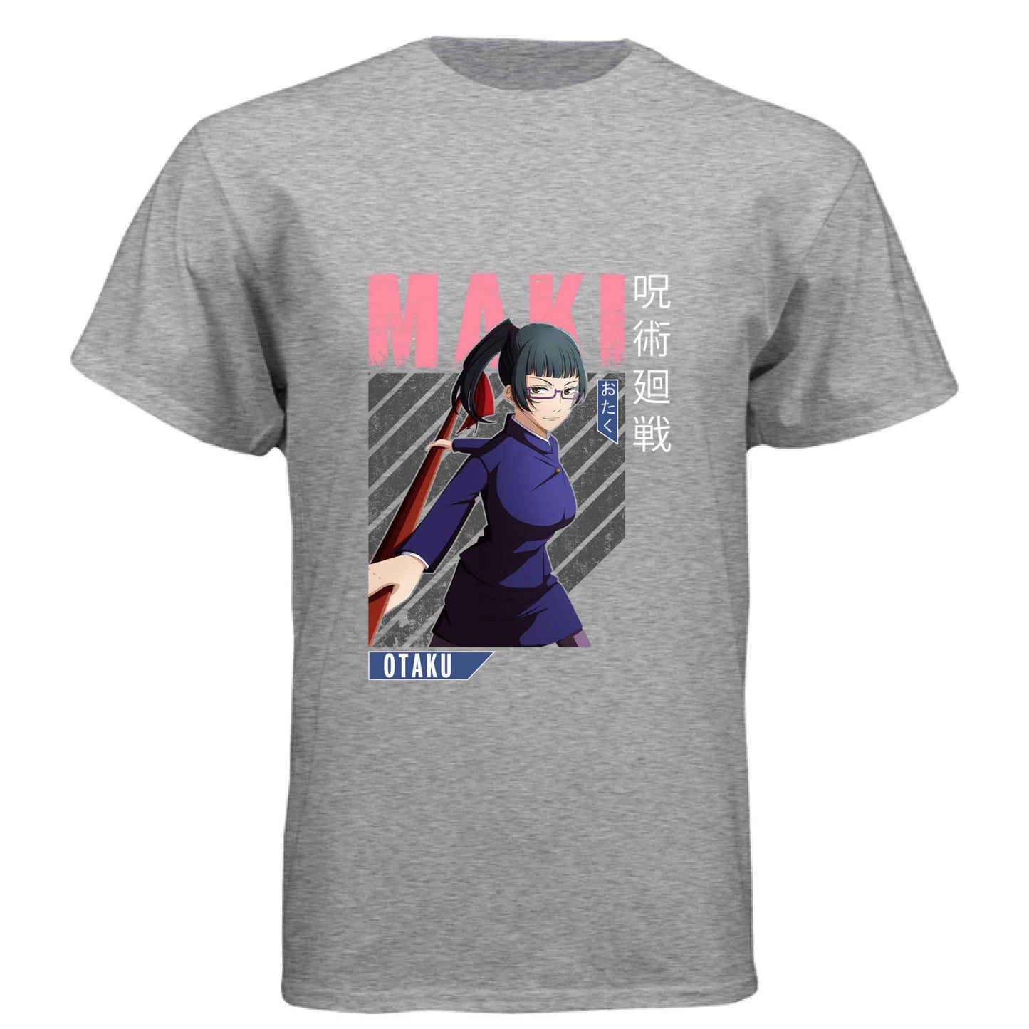 Jujutsu Kaisen Maki Zenin T-Shirt - Pink Action Portrait Design | Premium Unisex Triblend Tee