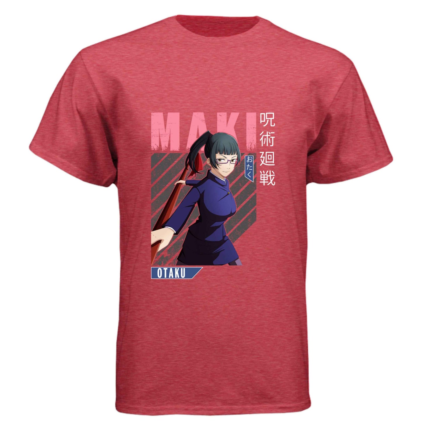 Jujutsu Kaisen Maki Zenin T-Shirt - Pink Action Portrait Design | Premium Unisex Triblend Tee