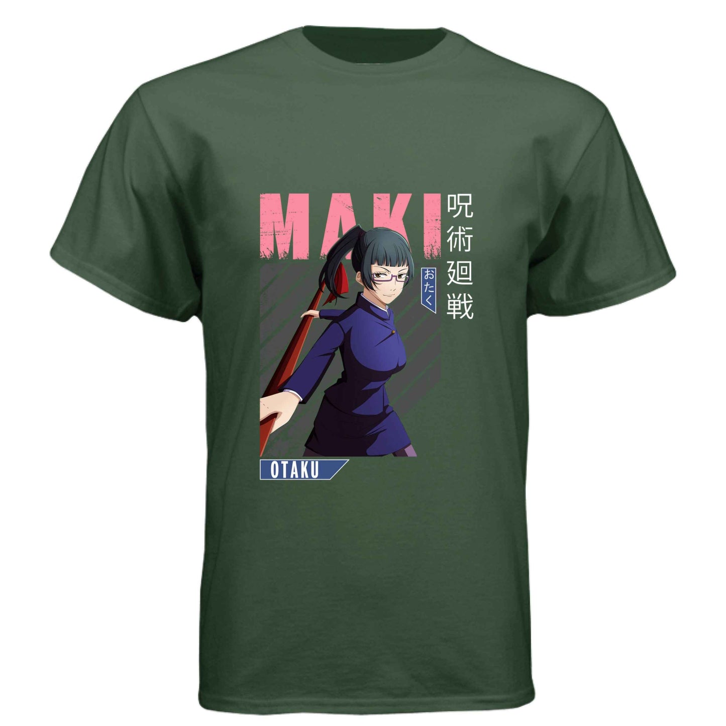 Jujutsu Kaisen Maki Zenin T-Shirt - Pink Action Portrait Design | Premium Unisex Triblend Tee