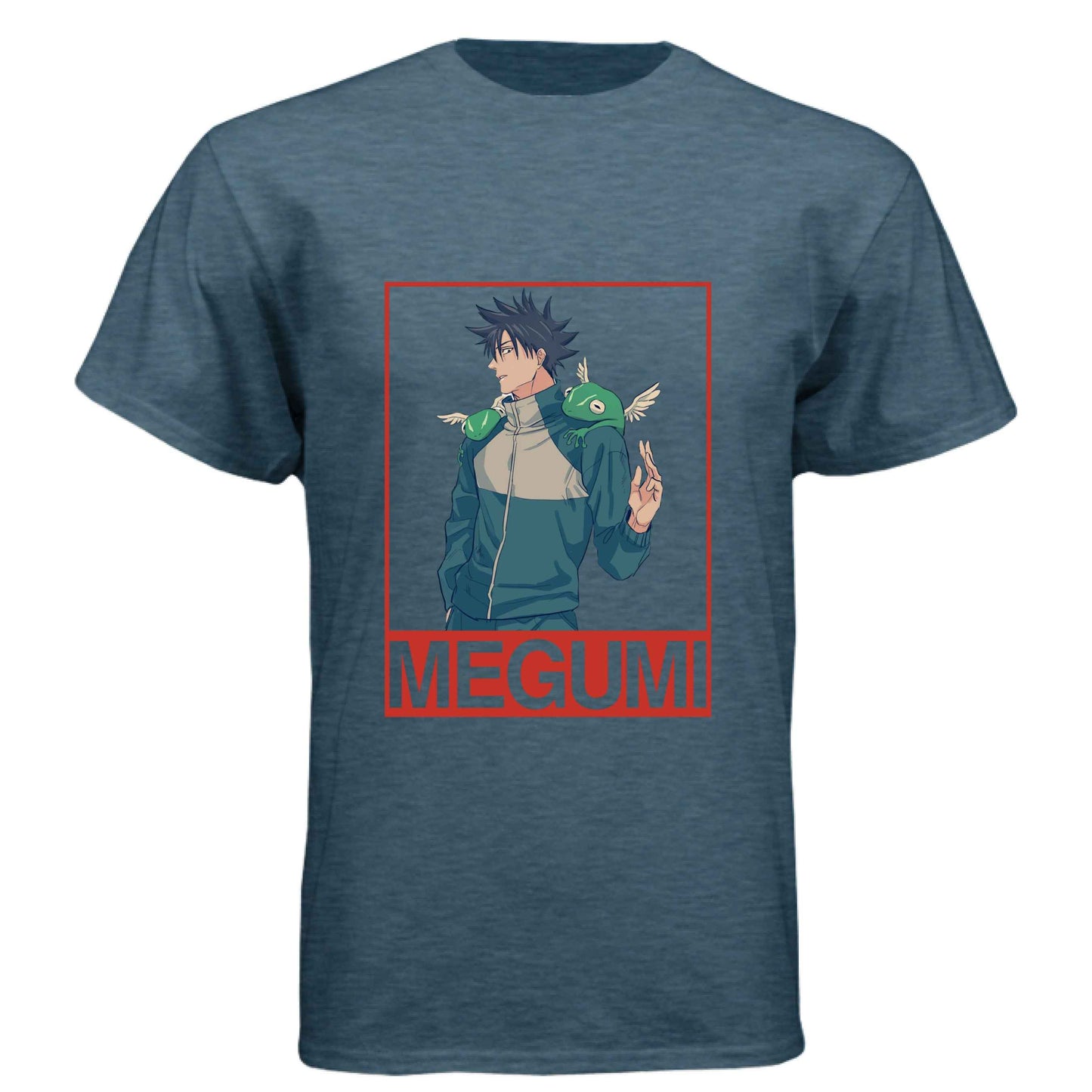 Jujutsu Kaisen Megumi Fushiguro T-Shirt - Divine Dogs Summoning Portrait Design | Premium Unisex Triblend Tee