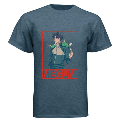 Jujutsu Kaisen Megumi Fushiguro T-Shirt - Divine Dogs Summoning Portrait Design | Premium Unisex Triblend Tee