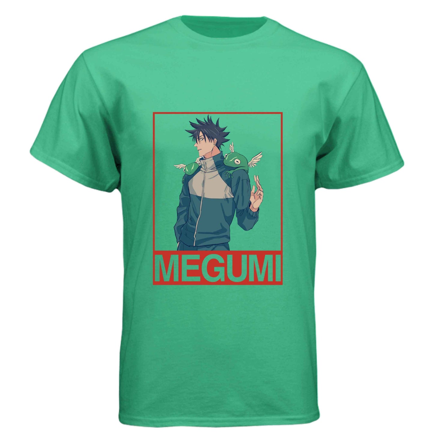 Jujutsu Kaisen Megumi Fushiguro T-Shirt - Divine Dogs Summoning Portrait Design | Premium Unisex Triblend Tee