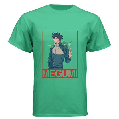 Jujutsu Kaisen Megumi Fushiguro T-Shirt - Divine Dogs Summoning Portrait Design | Premium Unisex Triblend Tee
