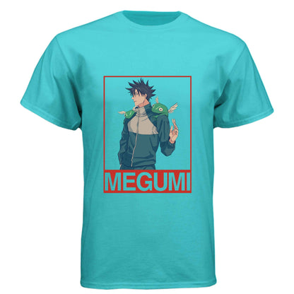 Jujutsu Kaisen Megumi Fushiguro T-Shirt - Divine Dogs Summoning Portrait Design | Premium Unisex Triblend Tee