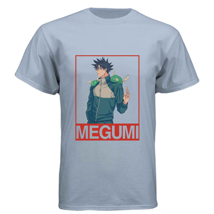 Jujutsu Kaisen Megumi Fushiguro T-Shirt - Divine Dogs Summoning Portrait Design | Premium Unisex Triblend Tee