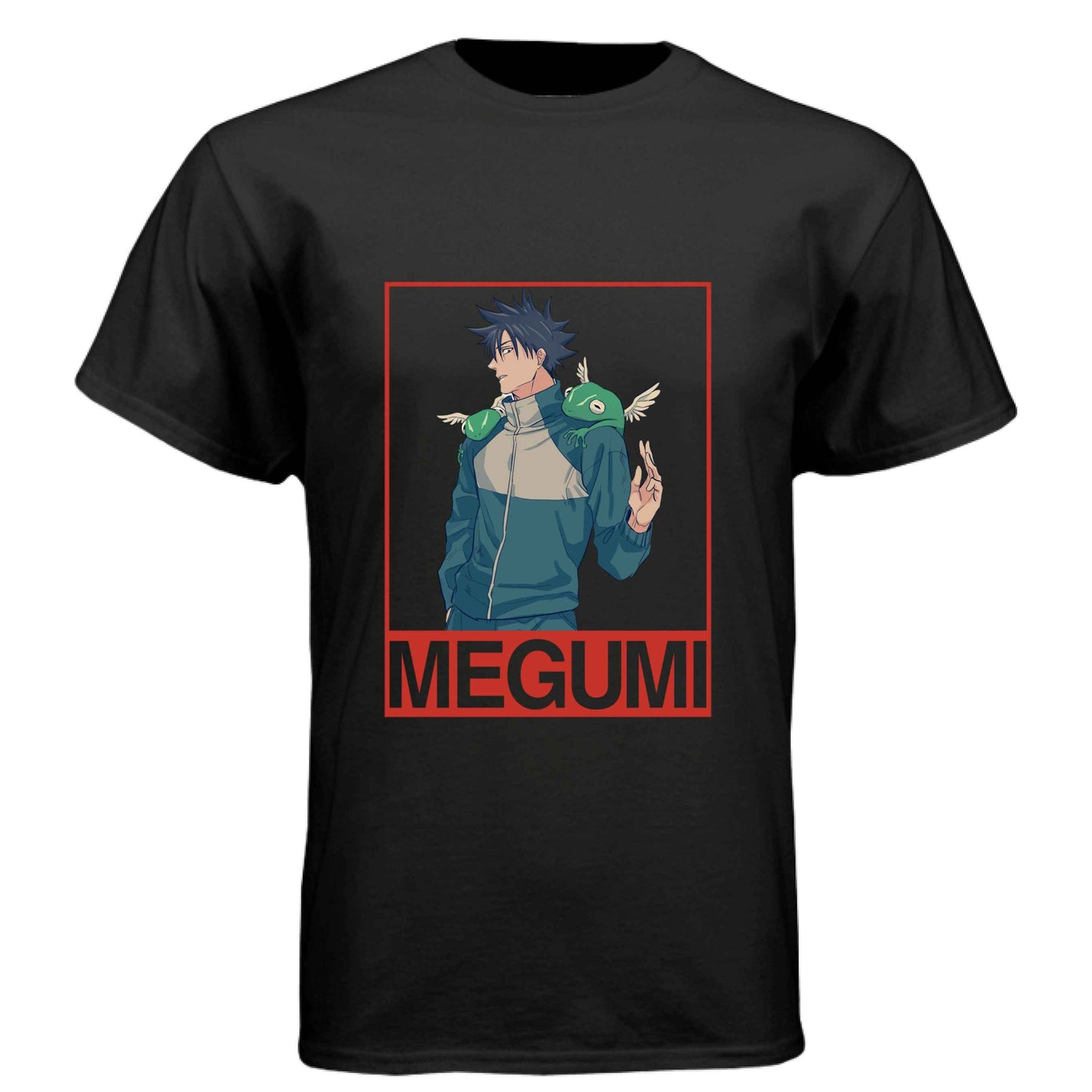 Jujutsu Kaisen Megumi Fushiguro T-Shirt - Divine Dogs Summoning Portrait Design | Premium Unisex Triblend Tee