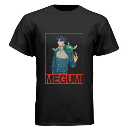 Jujutsu Kaisen Megumi Fushiguro T-Shirt - Divine Dogs Summoning Portrait Design | Premium Unisex Triblend Tee