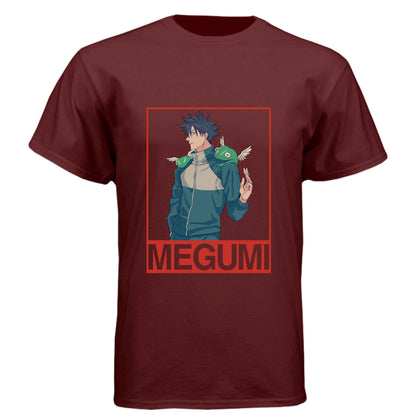 Jujutsu Kaisen Megumi Fushiguro T-Shirt - Divine Dogs Summoning Portrait Design | Premium Unisex Triblend Tee