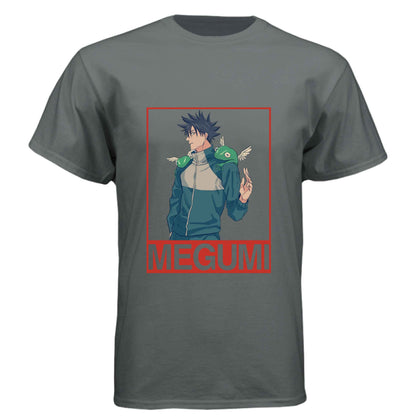 Jujutsu Kaisen Megumi Fushiguro T-Shirt - Divine Dogs Summoning Portrait Design | Premium Unisex Triblend Tee