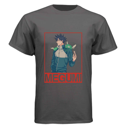 Jujutsu Kaisen Megumi Fushiguro T-Shirt - Divine Dogs Summoning Portrait Design | Premium Unisex Triblend Tee