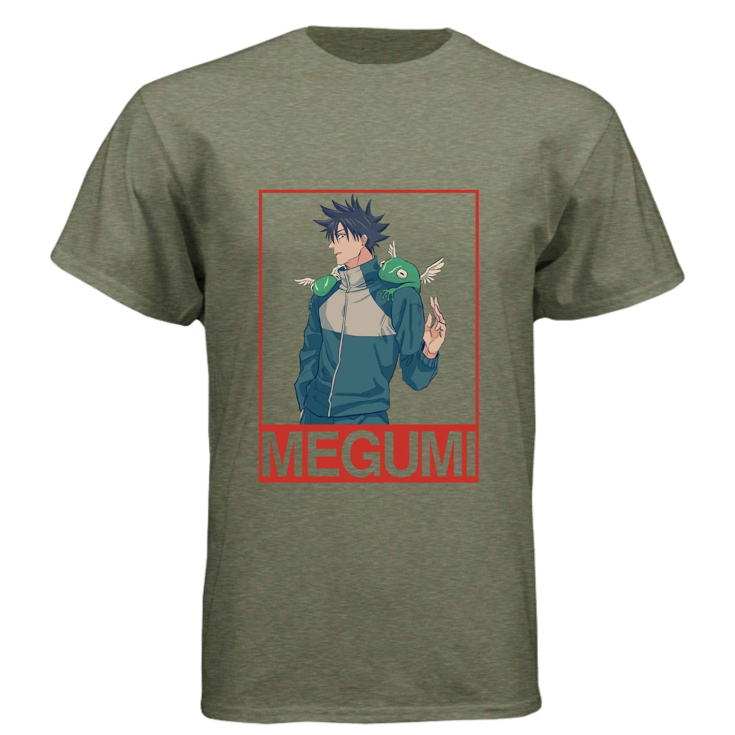 Jujutsu Kaisen Megumi Fushiguro T-Shirt - Divine Dogs Summoning Portrait Design | Premium Unisex Triblend Tee