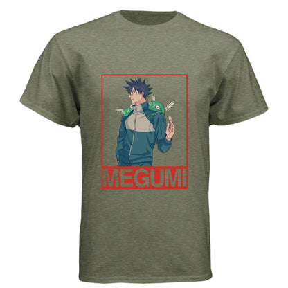 Jujutsu Kaisen Megumi Fushiguro T-Shirt - Divine Dogs Summoning Portrait Design | Premium Unisex Triblend Tee