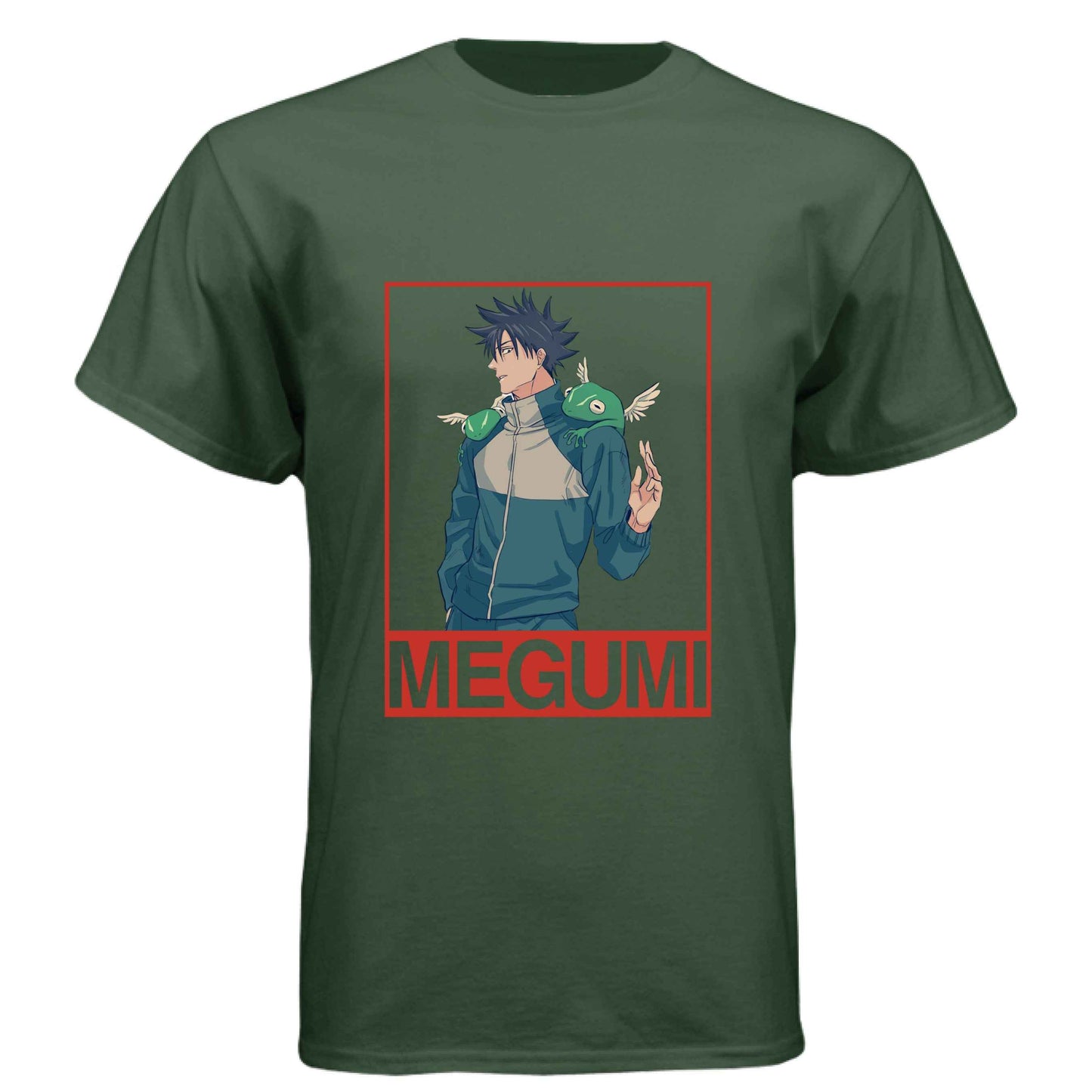 Jujutsu Kaisen Megumi Fushiguro T-Shirt - Divine Dogs Summoning Portrait Design | Premium Unisex Triblend Tee