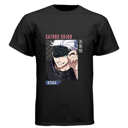 Jujutsu Kaisen Satoru Gojo T-Shirt - Blindfold Cocky Smile Portrait Design | Premium Unisex Triblend Tee