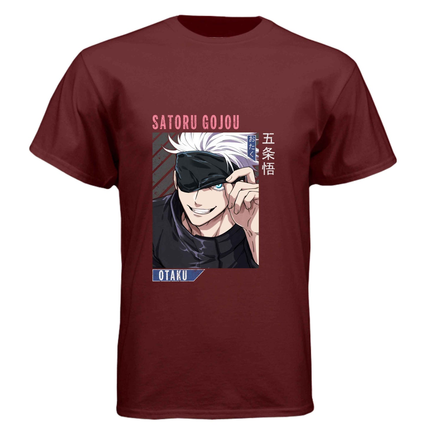 Jujutsu Kaisen Satoru Gojo T-Shirt - Blindfold Cocky Smile Portrait Design | Premium Unisex Triblend Tee