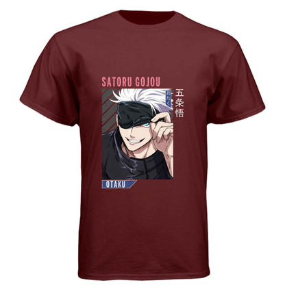 Jujutsu Kaisen Satoru Gojo T-Shirt - Blindfold Cocky Smile Portrait Design | Premium Unisex Triblend Tee