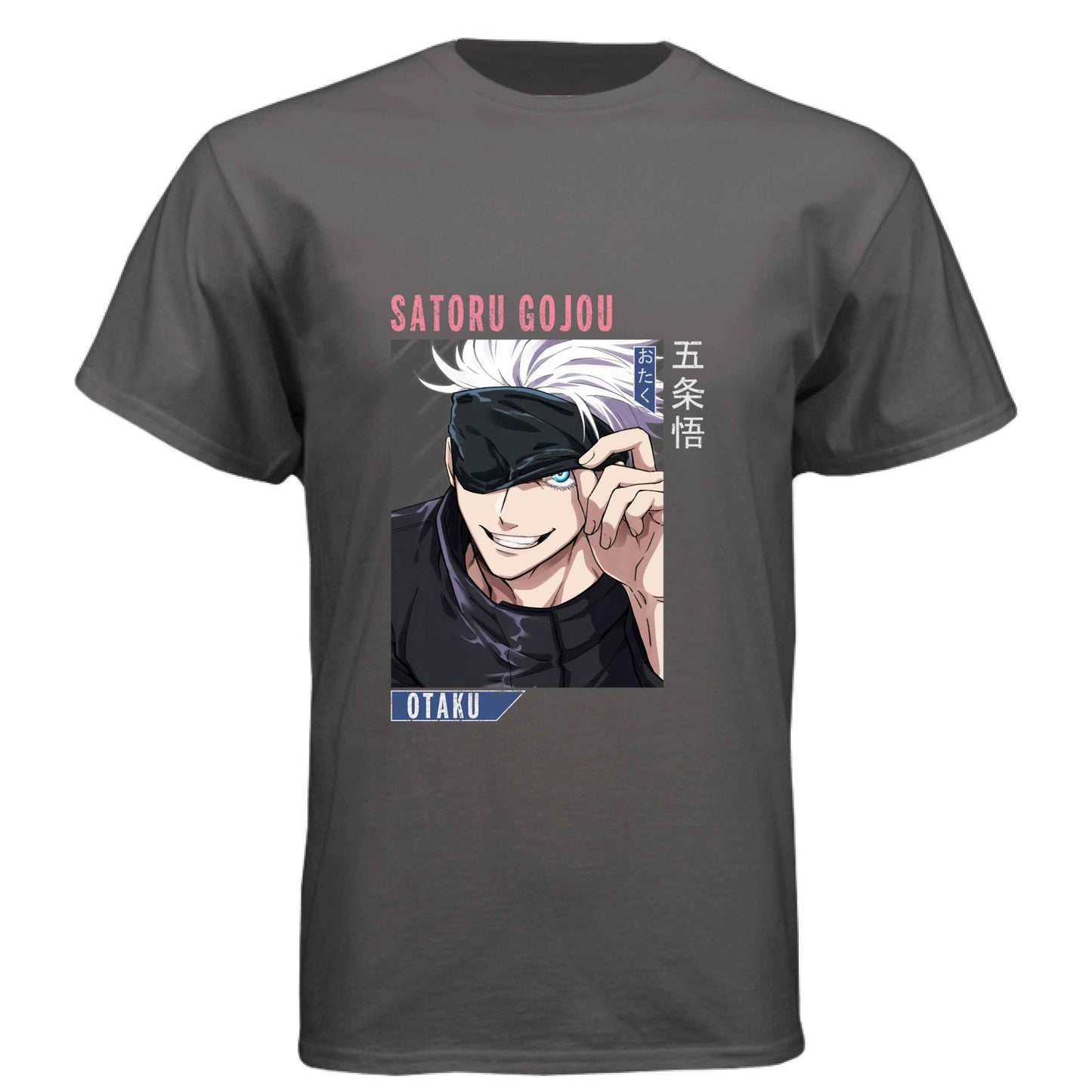 Jujutsu Kaisen Satoru Gojo T-Shirt - Blindfold Cocky Smile Portrait Design | Premium Unisex Triblend Tee