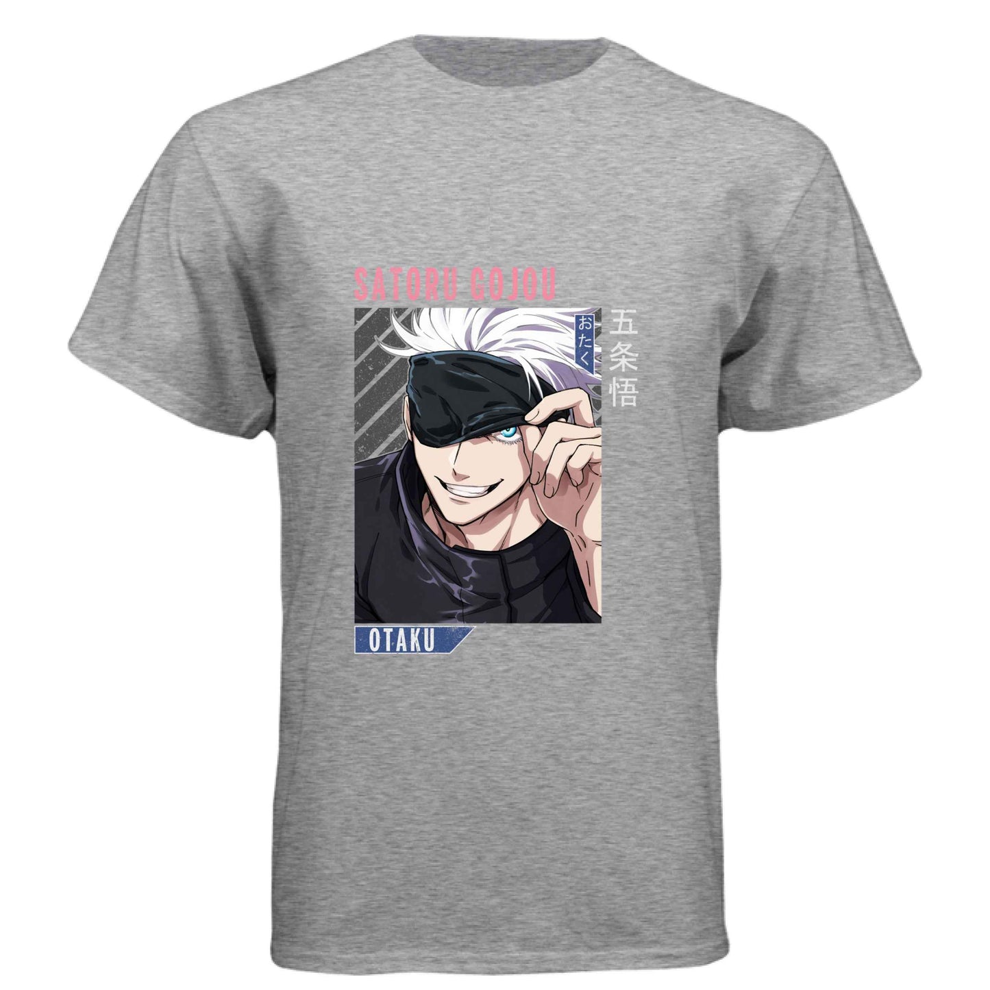 Jujutsu Kaisen Satoru Gojo T-Shirt - Blindfold Cocky Smile Portrait Design | Premium Unisex Triblend Tee