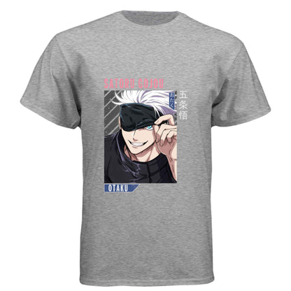 Jujutsu Kaisen Satoru Gojo T-Shirt - Blindfold Cocky Smile Portrait Design | Premium Unisex Triblend Tee