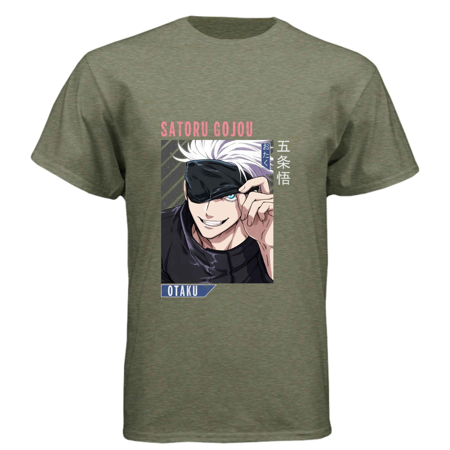 Jujutsu Kaisen Satoru Gojo T-Shirt - Blindfold Cocky Smile Portrait Design | Premium Unisex Triblend Tee