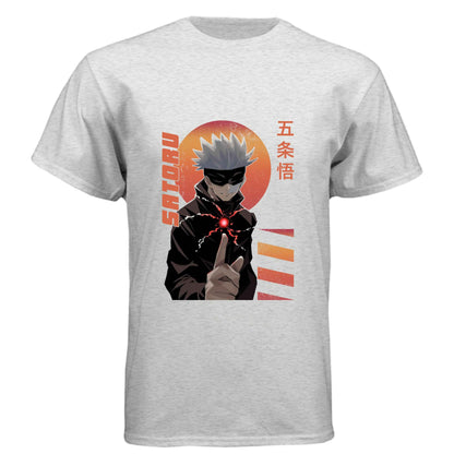 Jujutsu Kaisen Satoru Gojo T-Shirt - Infinity Technique Sunset Portrait Design | Premium Unisex Triblend Tee