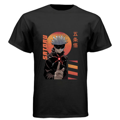 Jujutsu Kaisen Satoru Gojo T-Shirt - Infinity Technique Sunset Portrait Design | Premium Unisex Triblend Tee