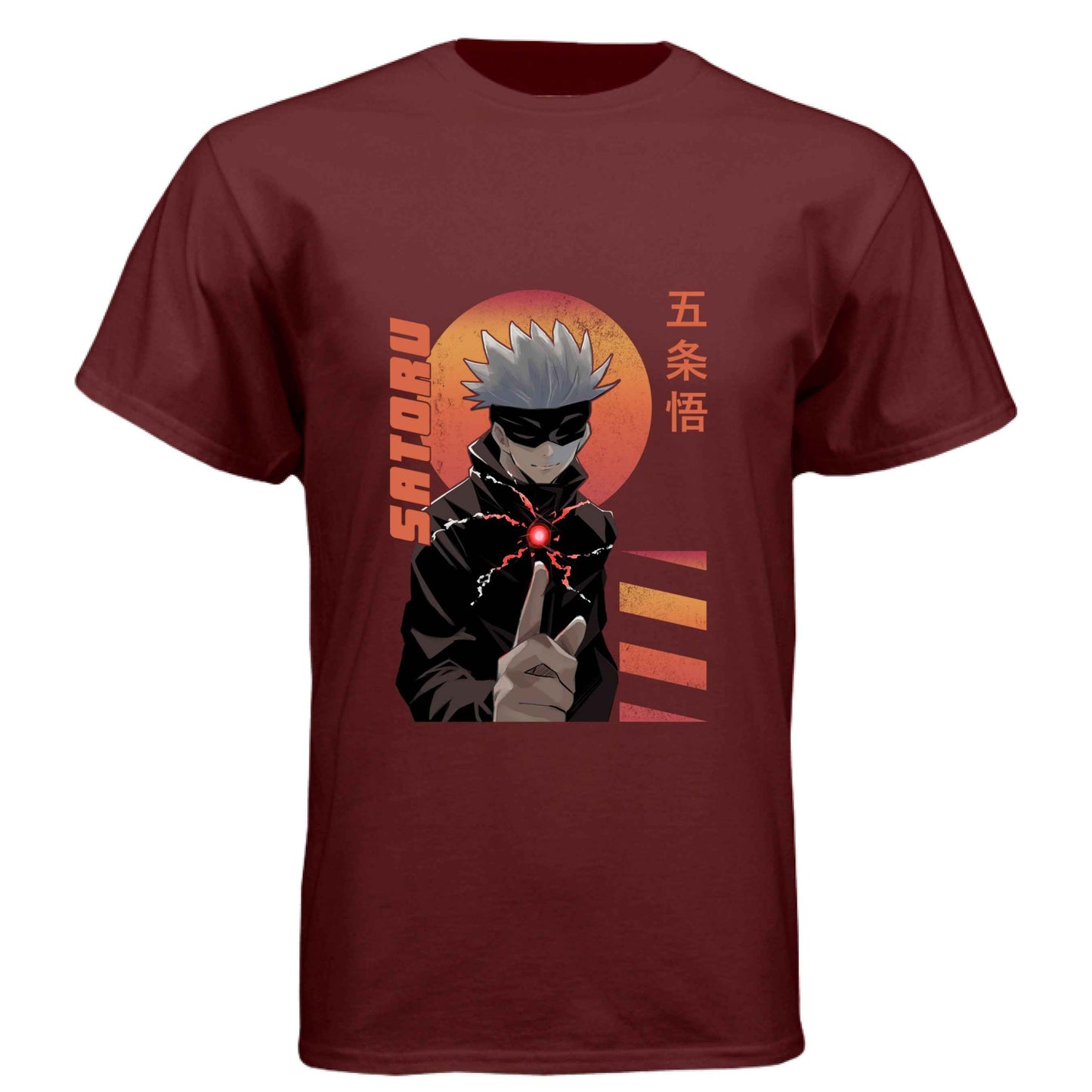 Jujutsu Kaisen Satoru Gojo T-Shirt - Infinity Technique Sunset Portrait Design | Premium Unisex Triblend Tee