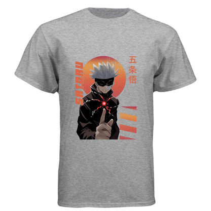 Jujutsu Kaisen Satoru Gojo T-Shirt - Infinity Technique Sunset Portrait Design | Premium Unisex Triblend Tee