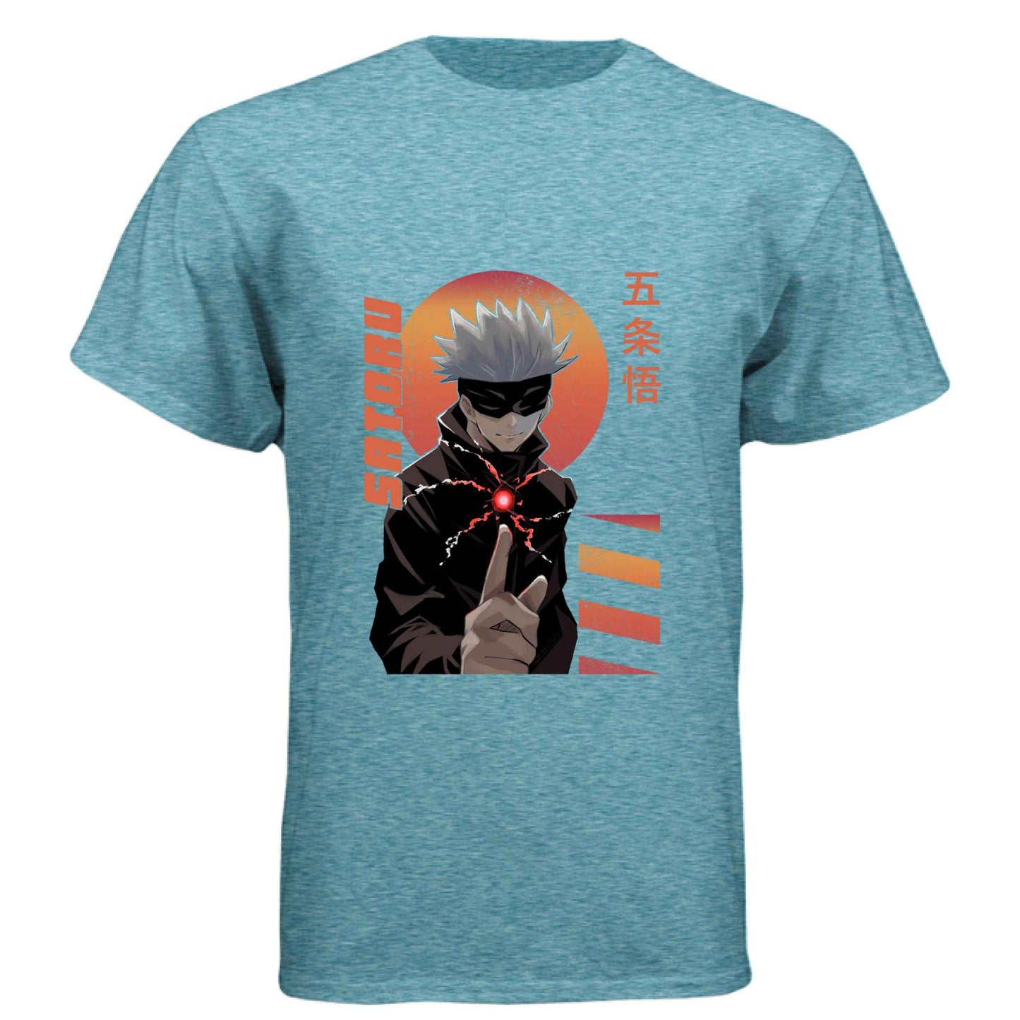 Jujutsu Kaisen Satoru Gojo T-Shirt - Infinity Technique Sunset Portrait Design | Premium Unisex Triblend Tee