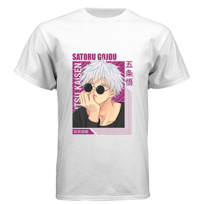 Jujutsu Kaisen Satoru Gojo T-Shirt - Casual Sunglasses Playful Pose Design | Premium Unisex Triblend Tee